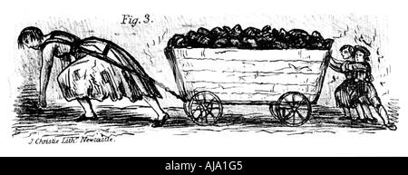 Femme et enfants 'charbon' putters, Mi et l'East Lothian, Écosse, 1848. Artiste : J Christie Banque D'Images