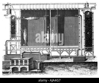 Vue en coupe de l'exemple de Gay-Lussac et Chambers, 1870 tours d'absorption. Artiste : Inconnu Banque D'Images