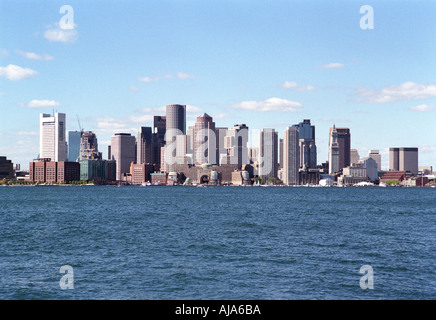 Une vue sur la skyline de Boston Logan Airport Banque D'Images