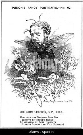 John Lubbock, premier baron Avebury, banquier anglais, archéologue, naturaliste et homme politique, 1882. Edward Linley Sambourne Artiste : Banque D'Images