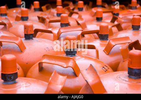 bouteilles de gaz. Banque D'Images