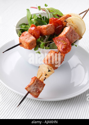 Brochettes de poisson épicé Banque D'Images