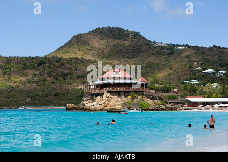 Saint Barthélemy dans les Antilles L'hôtel Eden Rock sur la plage St Jean près de l'aéroport de Gustavia Banque D'Images