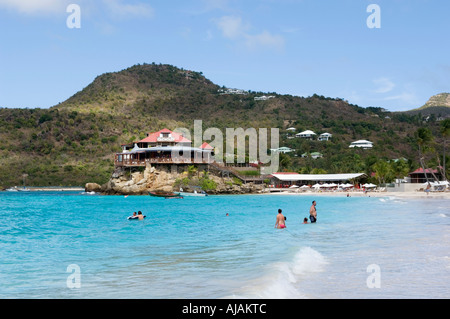Saint Barthélemy dans les Antilles L'hôtel Eden Rock sur la plage St Jean près de l'aéroport de Gustavia Banque D'Images