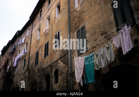 Toscane la blanchisserie murs de bâtiment Banque D'Images