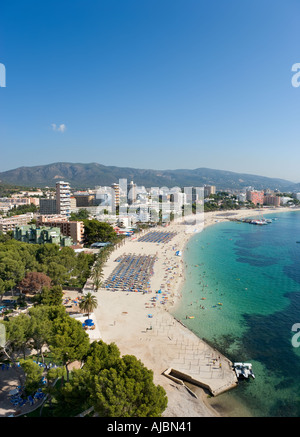 Plage de Sol Antilles Hotel, Magaluf, Baie de Palma, Majorque, Îles Baléares, Espagne Banque D'Images