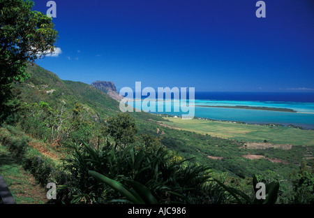 Vue spectaculaire sur le littoral de l'île Maurice et l'Océan Indien l'Ile Maurice Banque D'Images