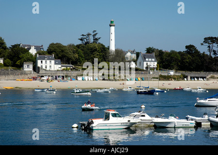 La rivière de l'Odet, Benodet, Finistère, Bretagne, France Bretagne,Phare de la Pyramide Banque D'Images