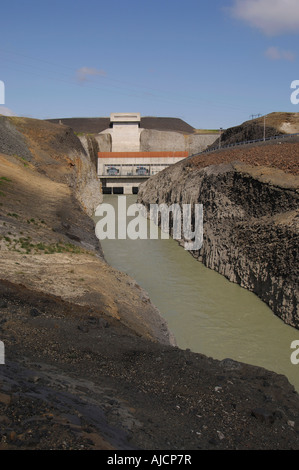 Le Hrauneyfoss powerstation hydro-électrique sur la rivière Tungnaa Islande centrale Banque D'Images