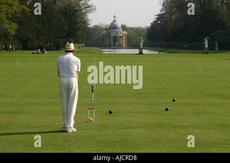 Croquet au Wrest Park Silsoe Banque D'Images