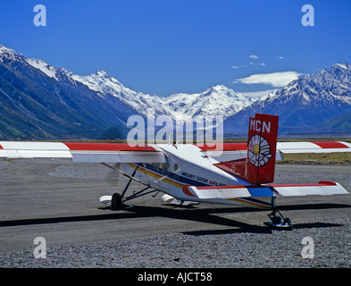 Mt Cook AirLine Pilatus PC-6 Turbo Porter dans l'aéroport de Mount Cook Nouvelle Zélande Banque D'Images