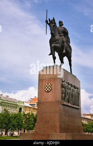 Le monument de Kralj Tomislav au King Kralj Tomislav Square King Kralj Tomislav fut le premier roi de Croatie et a été son trouvés Banque D'Images