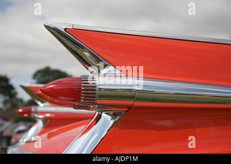 Des nageoires et feux arrière de voiture Cadillac Coupe de Ville Banque D'Images