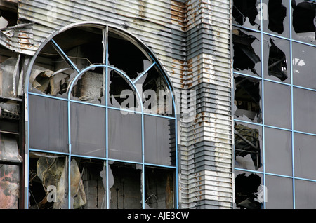 Détail des installations et de l'usine incendiée, Ladysmith Road, Grimsby. Banque D'Images