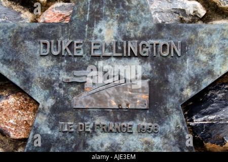 Étoile en laiton, commémorant, Edward Kennedy, Duke Ellington, compositeur américain, Pianiste, orchestre de jazz de 1923, né à Washington, basé à New York Banque D'Images