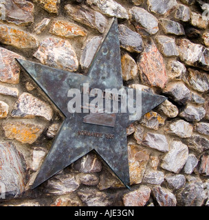 Étoile en laiton commémorant Walt Disney's Star. Normandie 1935. Entrepreneur américain, Walter Elias Disney, acteur, producteur de film, animation américaine. Banque D'Images