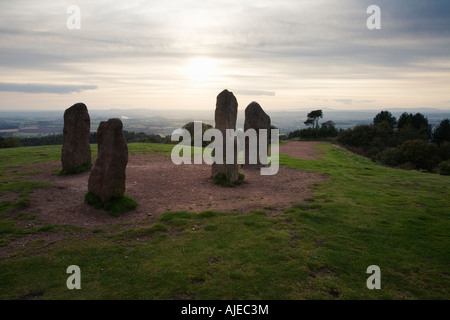 Quatre pierres le point le plus élevé du Worcestershire Clent Hills près de Birmingham en Angleterre Banque D'Images