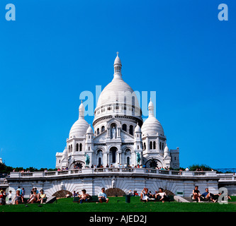 EU FR France Ile de France Paris Montmartre la basilique du Sacré Coeur Coeur Secred pas de droits de tiers disponibles Banque D'Images