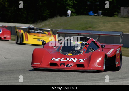 Laurent Woerheide Schkee ses courses 1975 au 2006 Kohler International Challenge avec Brian Redman à Road America Banque D'Images