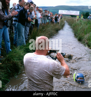 Le monde Bog snorkelling championships est organisé chaque année dans un pays de Galles tourbière de Waen Rhydd, Llanwrtyd Wells, Powys, Wales, UK KATHY DEWITT Banque D'Images