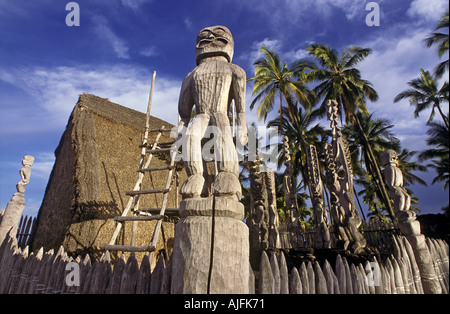 Puʻuhonua o Hōnaunau National Historical Park ; Ville de Refuge, La Grande Île d'Hawaï Banque D'Images