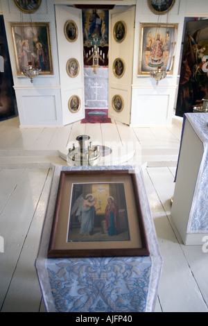 La Fédération de la Chambre de l'évêque est le plus ancien bâtiment russe intacts à Sitka en Alaska. Banque D'Images