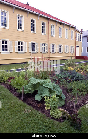 La Fédération de la Chambre de l'évêque est le plus ancien bâtiment russe intacts à Sitka en Alaska. Construit en 1842 par la Fédération de société américaine. Banque D'Images