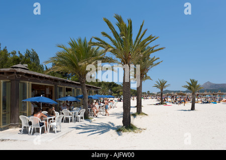 Bar de plage, Puerto de Alcudia, Mallorca, Espagne Banque D'Images