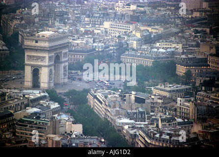 Vue depuis le haut de la Tour Eiffel France Banque D'Images