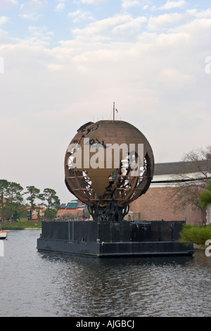 Globe de la terre, World Showcase, Epcot Center, Walt Disney World, Resort, Orlando, Floride, Etats-Unis Banque D'Images