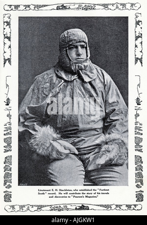 Ernest Shackleton, 1909, la publicité photo prise avant l'expédition Antarctique 1907-1909 et publié à son retour Banque D'Images