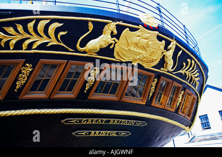 La poupe d'Isambard Kingdom Brunels SS Great Britain dans le port de Bristol Bristol UK Banque D'Images