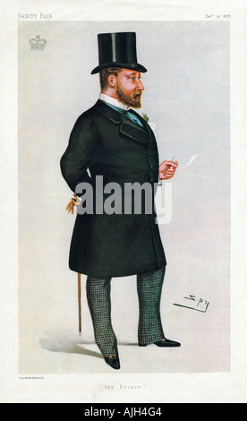 Prince de Galles, 1878, le futur Édouard VII dans un Vanity Fair caricature de Spy Banque D'Images