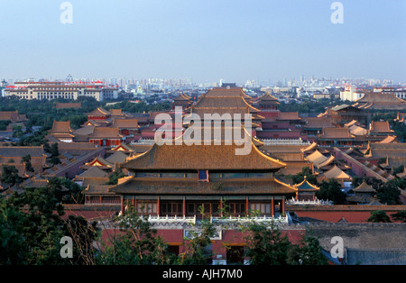 La Cité Interdite vue de la colline dans le parc JingShan, Beijing, Chine Banque D'Images