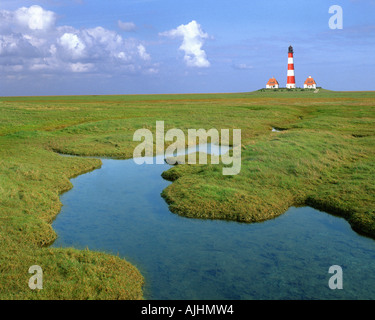 DE - SCHLESWIG-HOLSTEIN : Phare de Westerhever Banque D'Images