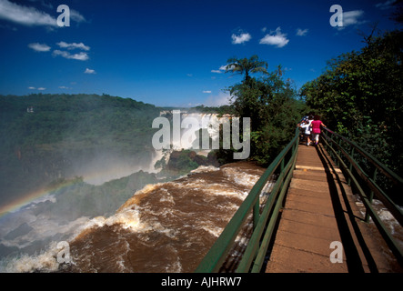 Iguassu Falls, Iguassu Falls National Park, cascades, Brazil-Argentina frontière, vue de l'Argentine, Iguassu, Argentine, Amérique du Sud Banque D'Images