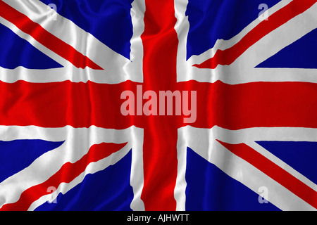 Union Jack flag illustration ondoyants. Drapeau national du Royaume-Uni Banque D'Images