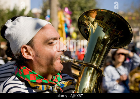 Musicien à la Fête des Vendanges Banyuls sur Mer France Banque D'Images