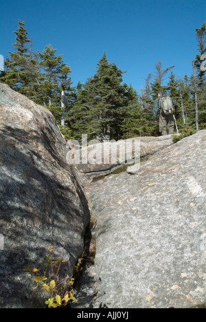 Randonnées dans les Montagnes Blanches du New Hampshire USA, qui fait partie de la Nouvelle Angleterre USA Banque D'Images