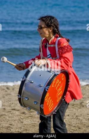 Musicien à la Fête des Vendanges Banyuls sur Mer France Banque D'Images