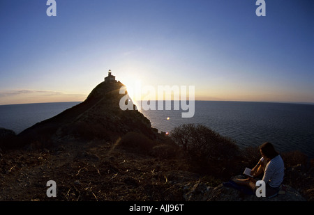 Leuchtturm auf Palagruza | phare de l'île Palagruza Banque D'Images