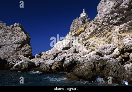 Leuchtturm auf Palagruza | phare de l'île Palagruza Banque D'Images