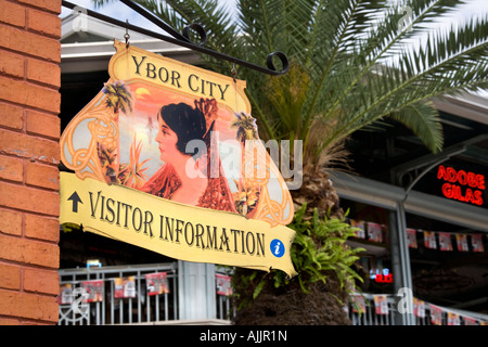 Quartier historique de Floride Tampa Ybor City information touristique Banque D'Images