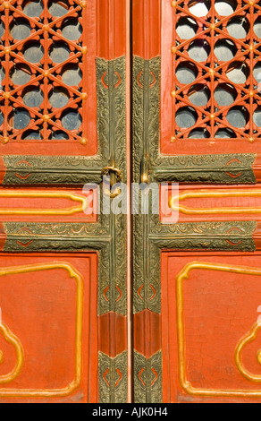 Red Gate dans la Forbidden City Beijing Chine Banque D'Images