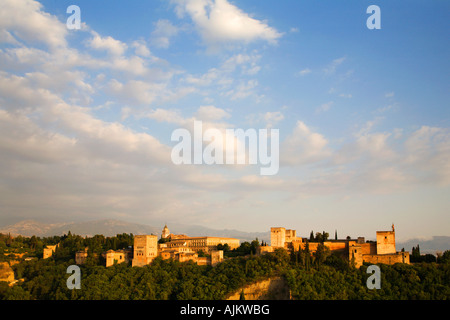 Le Palais de l'Alhambra de Mirador San Nicolas dans l'Albayzin Granada Banque D'Images