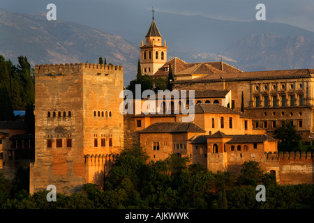 Le Palais de l'Alhambra de Mirador San Nicolas dans l'Albayzin Grenade Espagne Banque D'Images