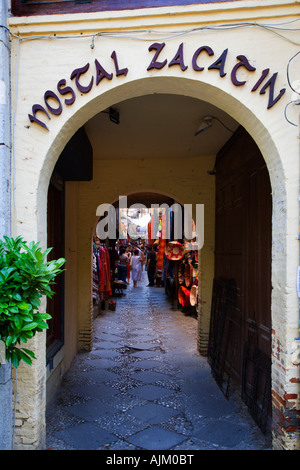 Zone de passage dans le marché de l'Alcaiceria à Grenade Espagne Banque D'Images