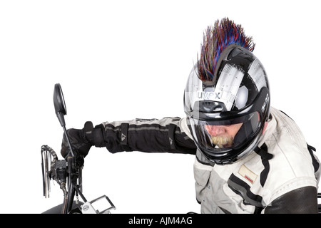 Quod biker avec casque Banque D'Images