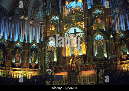 L'intérieur de la Cathédrale Notre-Dame à Montréal Québec Canada Banque D'Images