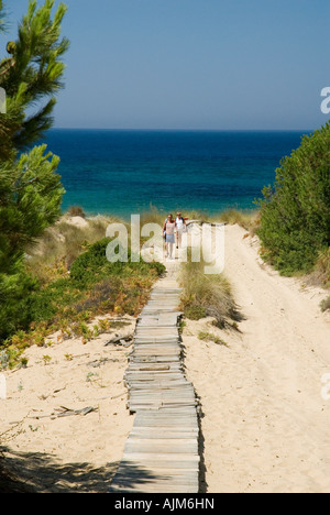 Dunes de sable de l'Ghournes (Moyen-Orient) plage de Mandraki, côte nord de l'île de Skiathos Grèce mer Egéé Mer Méditerranée Sporades Banque D'Images